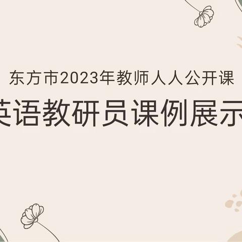 聚力赋能 众行致远——东方市2023年教师人人公开课——教研员课例展示活动