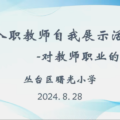 新教师入职自我展示活动