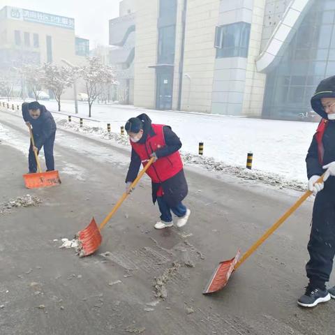 【产业高地 新城圣井】蓝海社区开展“扫雪除冰护安全”活动