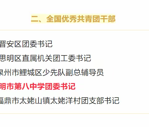 喜报|我校团委书记陈莺拟参评全国优秀共青团干部