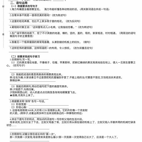 跬步千里，重在基础——海口市美兰实验小学2023—2024学年度第一学期五年级句式专项竞赛