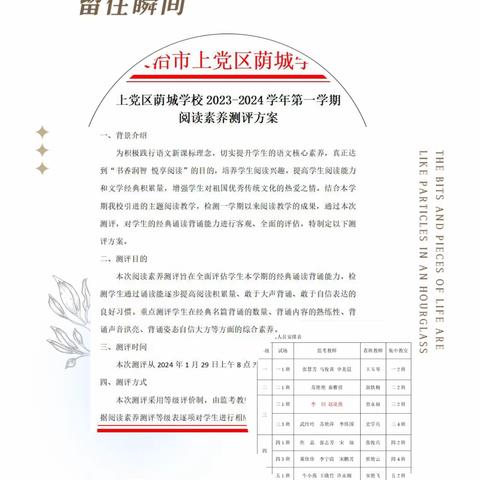 悦享阅读    快乐成长——上党区荫城学校期末阅读素养测评活动