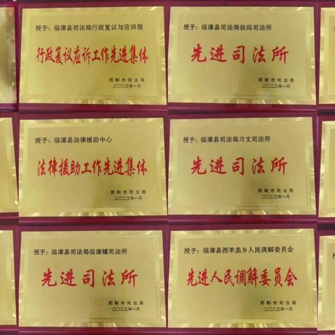 临漳县司法局荣获全市司法行政系统多项集体先进和个人先进荣誉