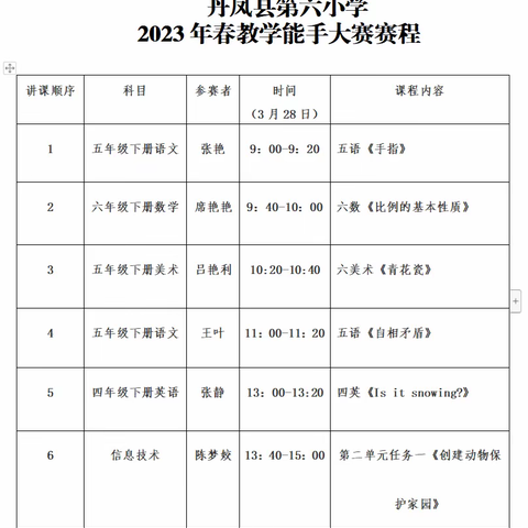 落实双减，提质增效——丹凤县第六小学举行“教学能手大赛”