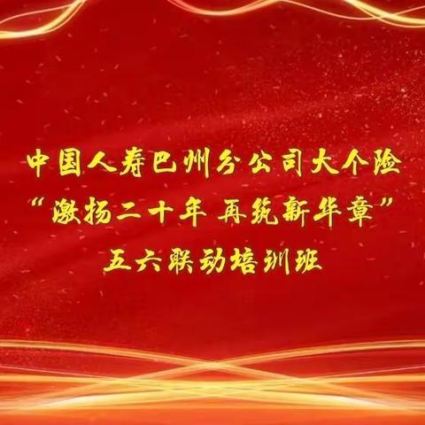 中国人寿巴州分公司大个险“激扬二十年 再筑新华章”五六联动培训班