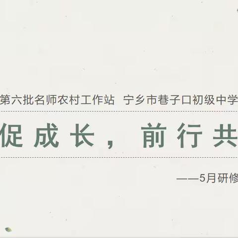 【工作站快讯】长沙市名师农村工作站巷子口初级中学站2024年5月主题研修活动顺利开展