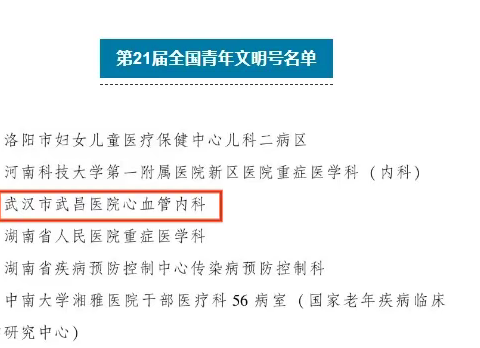 全国青年文明号！共青团中央点赞武汉市武昌医院