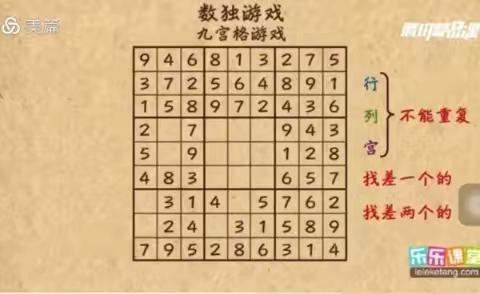 临汾市向阳学校小学部五年级数学学科活动——数独游戏