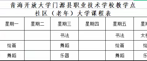 青海开放大学门源教学点 社区（老年）教育