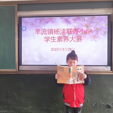 羊流镇杨洼联办小学举办学生朗读书写素养大赛