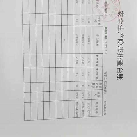 合河河南环卫   工作台账