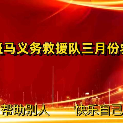 原阳县斑马义务救援队三月份救援报告总结