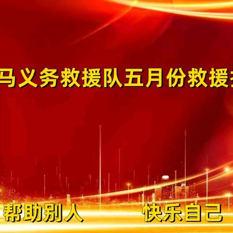 原阳县斑马义务救援队五月份救援报告总结