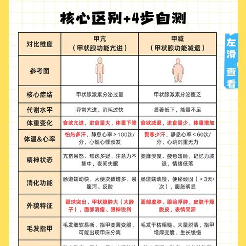 甲亢甲减有什么区别？ ‍一张图看懂本质区别！