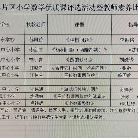 以赛促教研    齐心共成长---2023年永定区小学数学优质课评选活动(金丰片区)