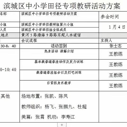 力量之美，格斗之战——滨城区中小学体育田径专项第六次教研活动。