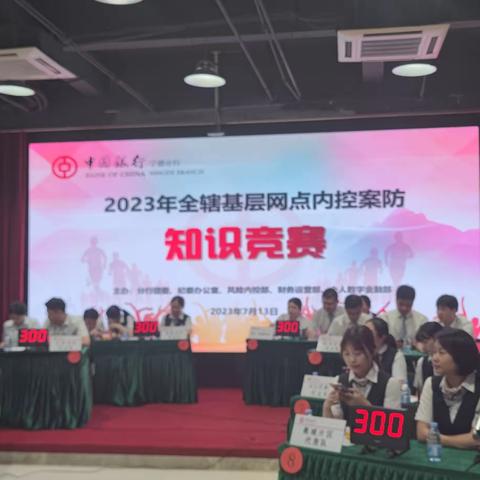 宁德分行举办2023年全辖基层网点内控案防知识竞赛