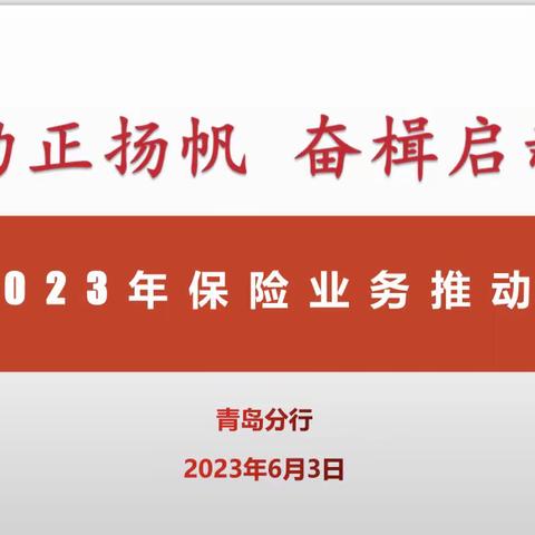 青岛分行召开“风劲正扬帆 奋楫启新程”2023年代理保险二阶段营销推动会议