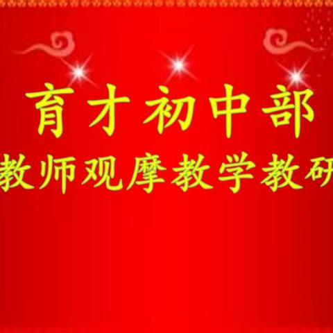 立足校本教研 携手共促成长----舞阳县育才实验学校初中部青年教师观摩教学教研活动