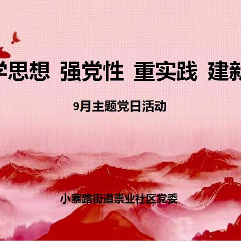 【学思想 强党性 重实践 建新功】——小寨路街道崇业社区党委开展九月份主题党日学习