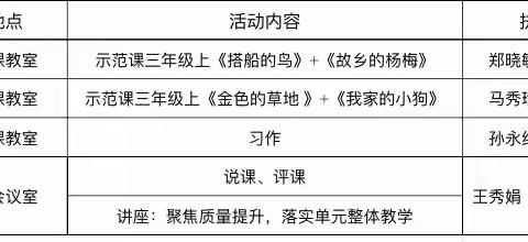 “聚焦质量提升，落实单元整体课堂教学”东南片区教研暨小学语文学科工作坊活动