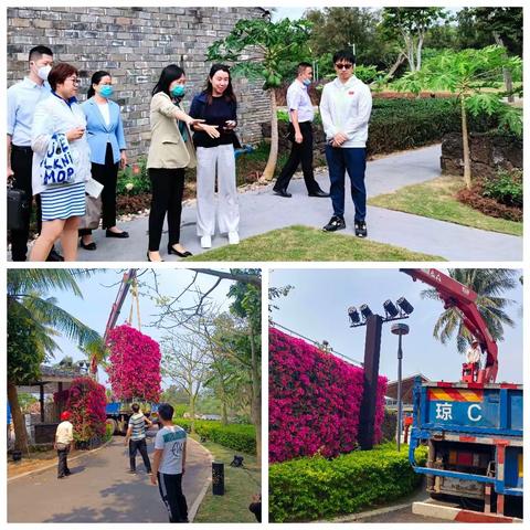 周春华同志实地检查督导并推进博鳌东屿岛文化公园三亚城市主题展布展工作