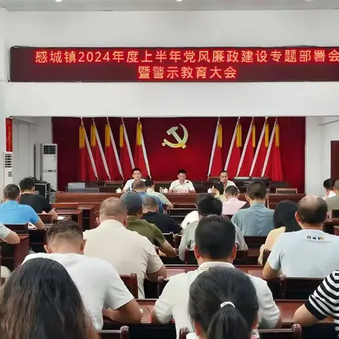 东方市感城镇召开2024年度上半年党风廉政建设专题部署会暨警示教育大会