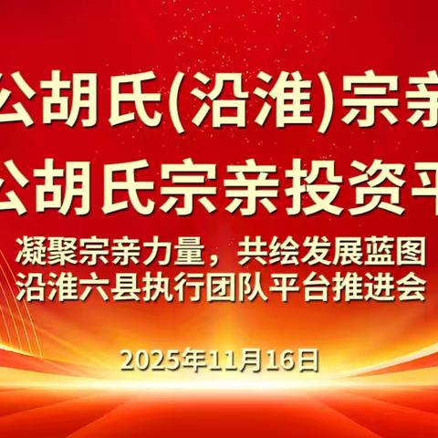 满公胡氏（沿淮）宗亲会 满公胡氏宗亲 投 资 平 台 凝聚宗亲力量 共绘发展蓝图 沿淮六县执行团队平台推进会