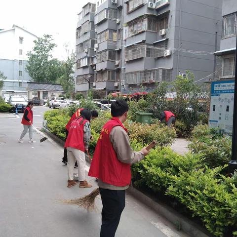午朝门08网格在阳光花园开展创文巩卫工作。