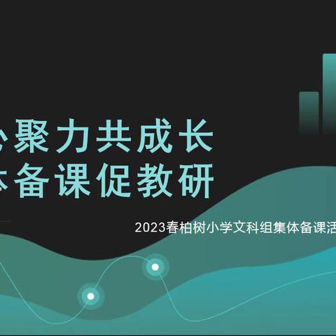 2023春柏树小学文科组集体备课活动