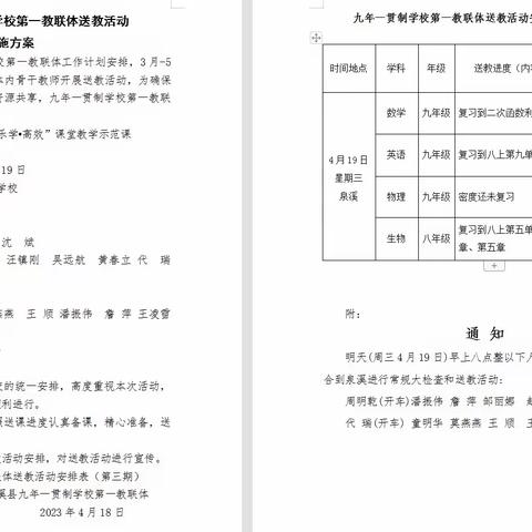 学习交流促提升，携手同行向未来——竹溪县九年一贯制学校第一教联体常规大检查及送教活动