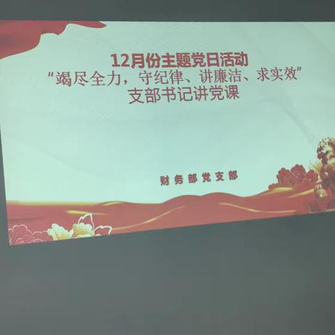 财务部党支部召开12月份主题党日活动