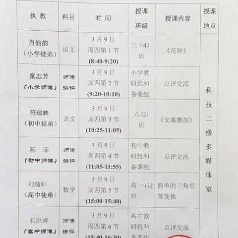 【师徒结对同进步，亦师亦友共成长】海口景山学校初中部八年级语文组