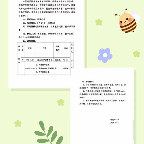 关注课堂教学   提升教学质量           ——两渡中心校科学教研活动