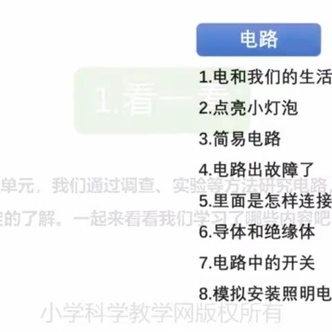 科学四年级下册《电路》单元整理微课