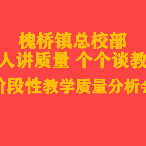 反思助前行  总结促提升——槐桥镇总校部“人人讲质量，个个谈教学”阶段性教学质量分析会