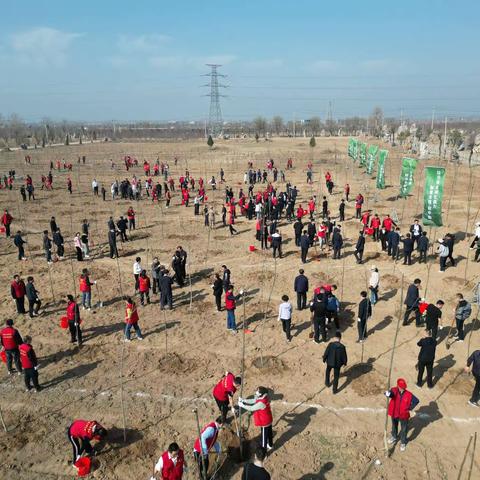 3月10日，2023年菏泽市直机关义务植树活动在冉堌镇举行