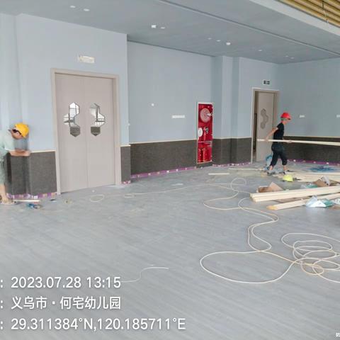 义乌市何宅幼儿园新建幼儿园新建工程2023年7月28日雨