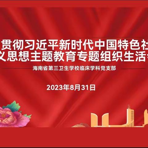 海南省第三卫生学校临床学科党支部召开主题教育专题组织生活会