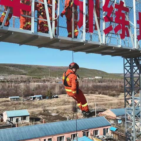 以实战砺尖兵—图强林业局“山鹰索滑降特勤分队”开展携装实操训练