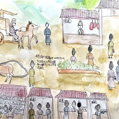 【三年级-五年级】画像砖上的故事——原创线画