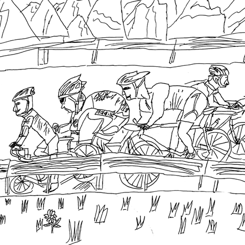 【三年级以上】骑着自行车去兜风——原创线画