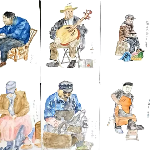 【四年级以上】速写人物——街头艺人