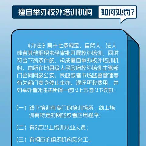 【何幼 宣传】对校外培训行政处罚立规定则 《校外培训行政处罚暂行办法》将施行