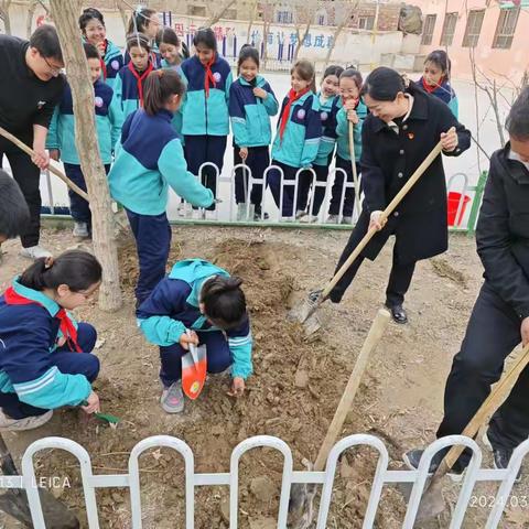 墨玉县第四小学雷锋月活动系列之“亲子植树”