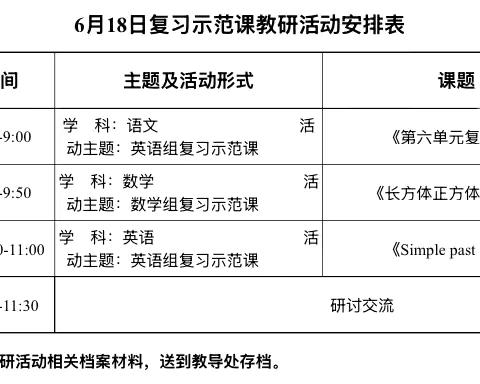 深耕复习课堂，聚力教研成长✨ ——6月18日期末复习示范课教研纪实