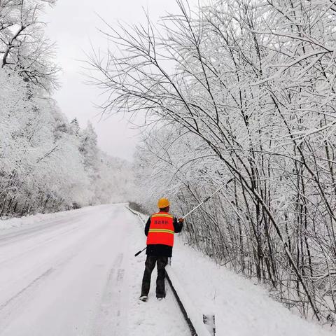 长白县交通运输局 昌达公路养护工程有限责任公司 小雪时节全力清冰雪 连续奋战保畅通