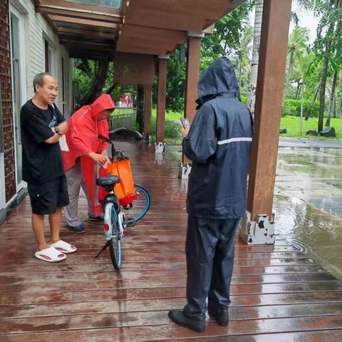 海口人民公园积极抵御今年第21号台风麦德姆抗台工作