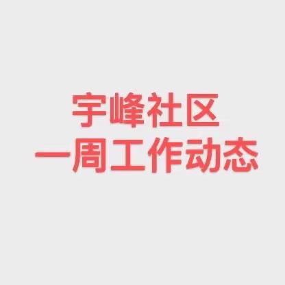 宇峰社区一周工作动态3.20-3.26