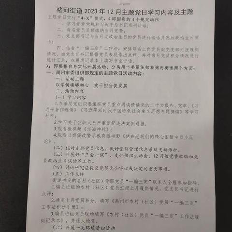 褚河街道牛堂村12月份主题党日活动